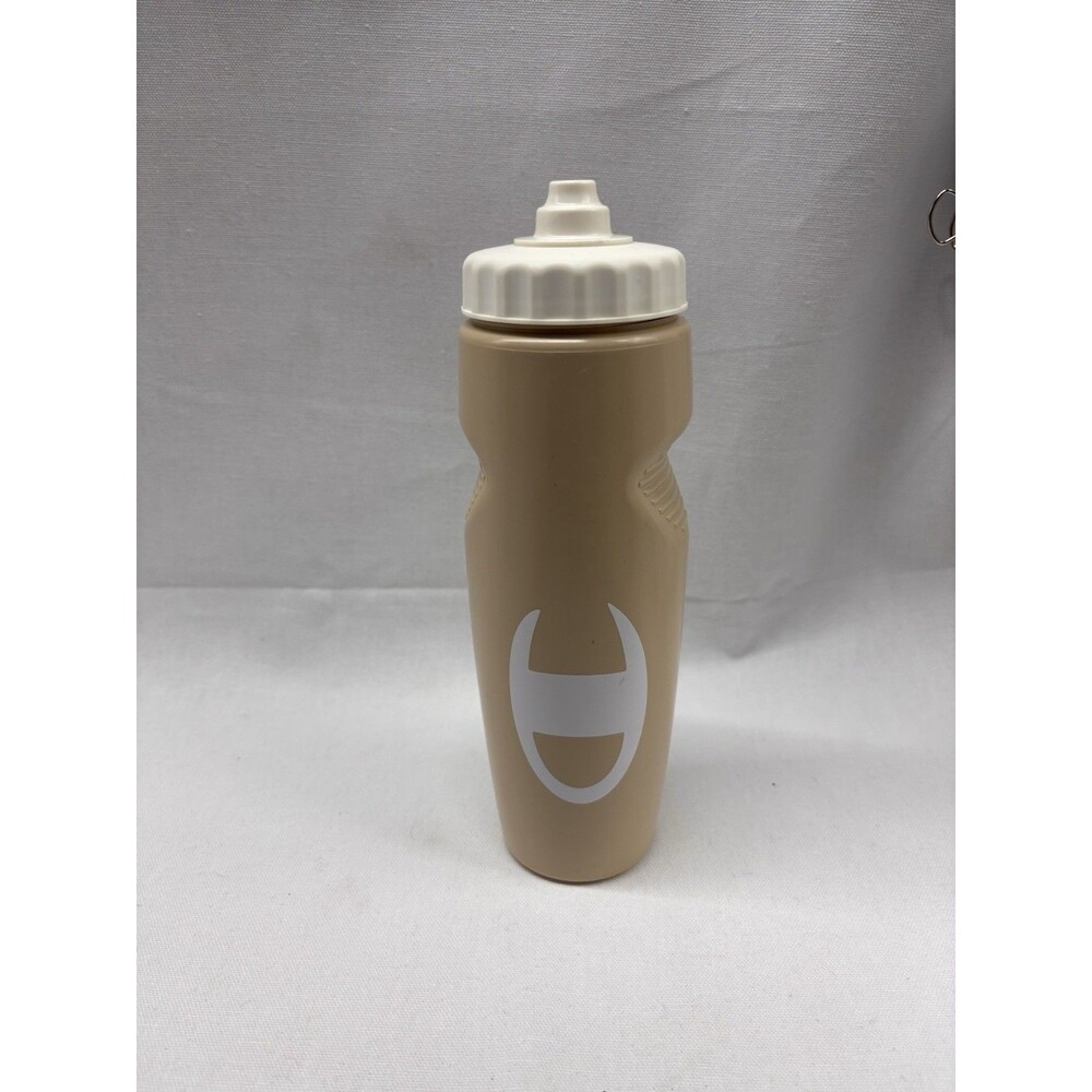 Champion 24 oz Squeeze Water Bottle Tan Cream Made In USA Leakproof Sports New